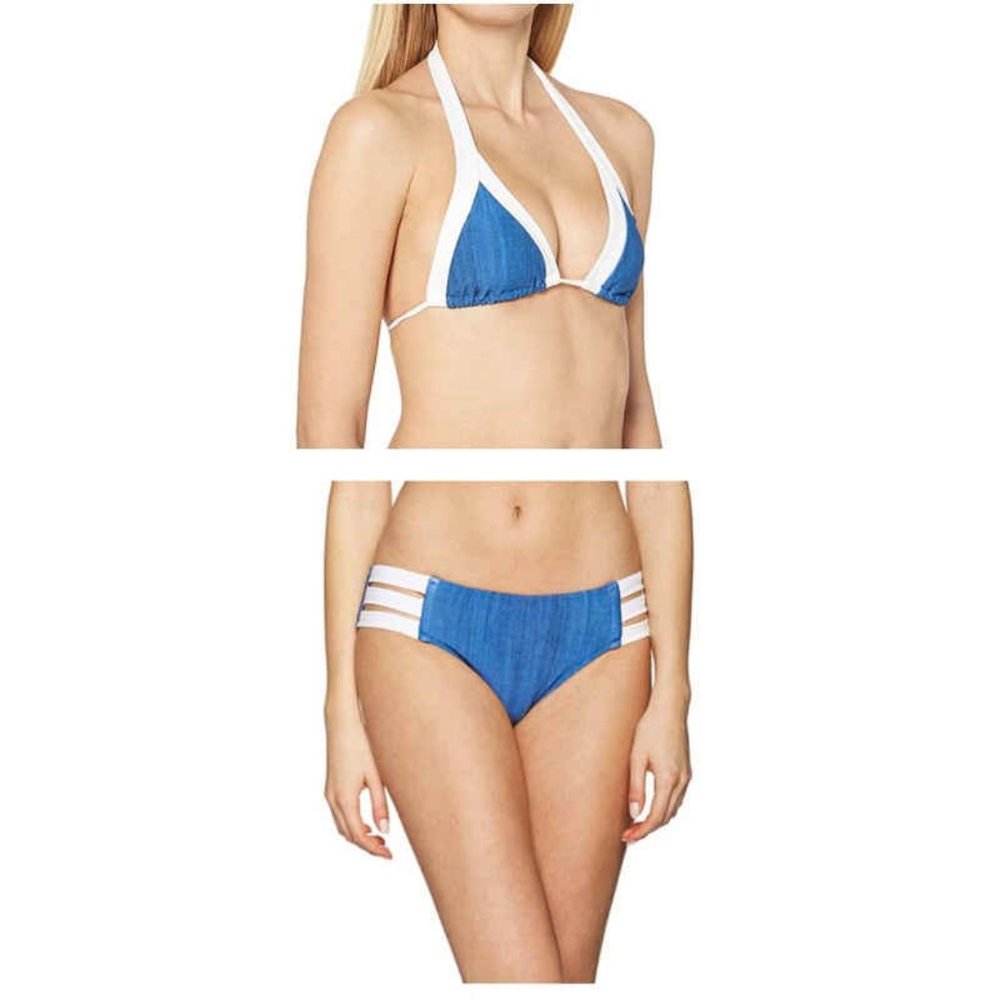 Seafolly Block Party Denim Bikini Set Sz 6 NWT